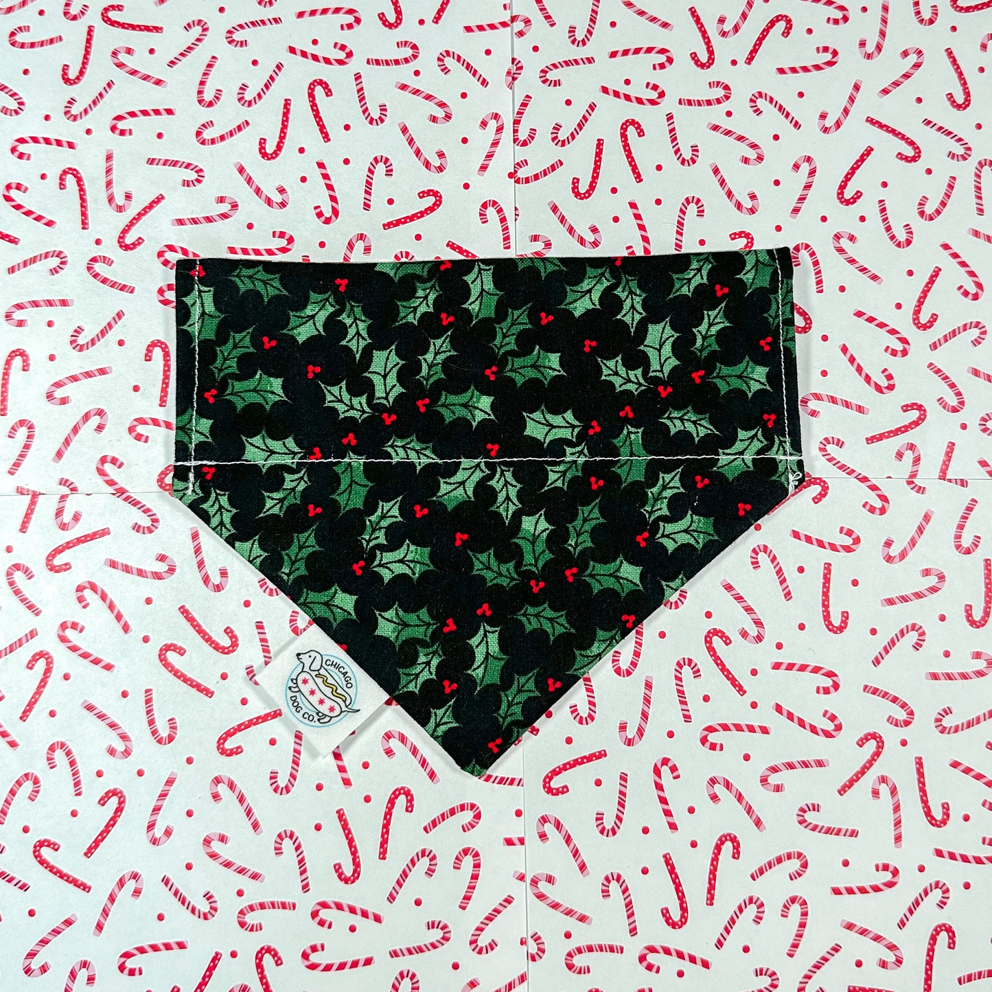 Gingerbread & Holly Reversible Christmas Bandana