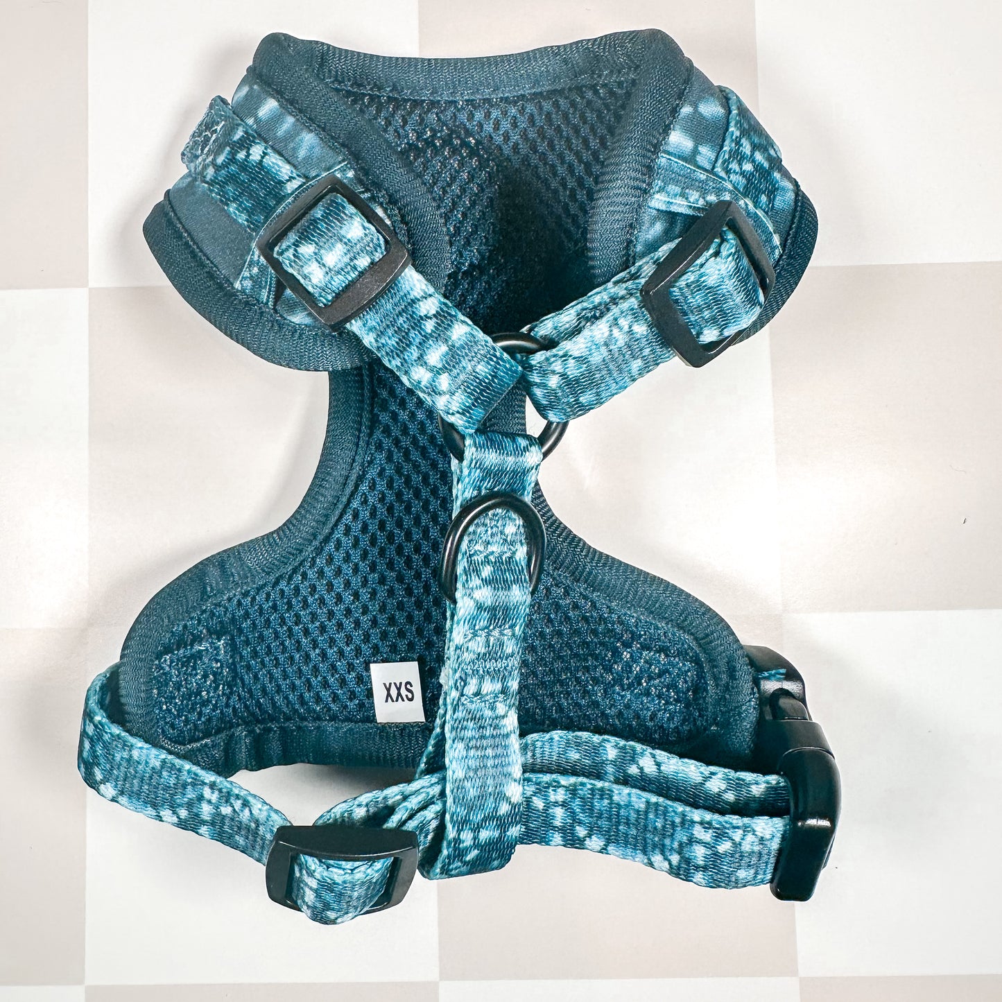 Denim Tie Dye Harness, Collar, Leash and Poop Bag Holder Bundle