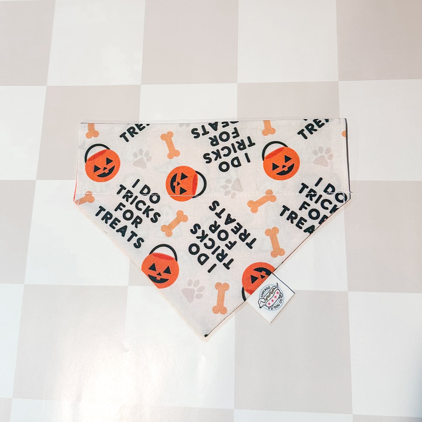 Tricks for Treats Halloween Fall Reversible Pet Bandana