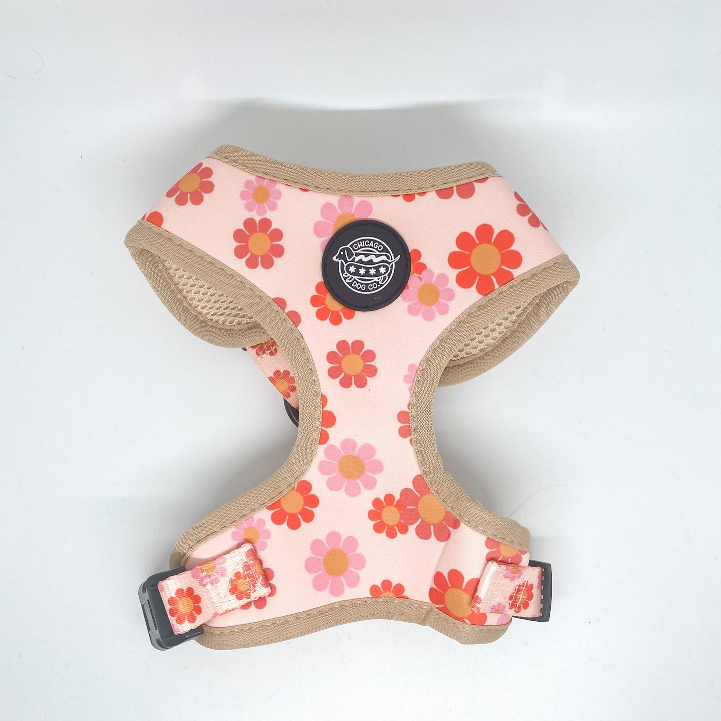 Flower Power Harness, Collar, Leash and Poop Bag Holder Bundle