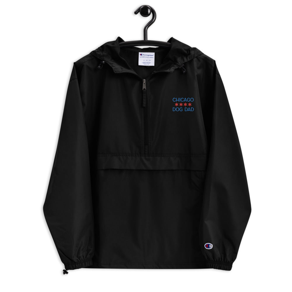 Chicago Dog Dad Embroidered Champion Packable Jacket