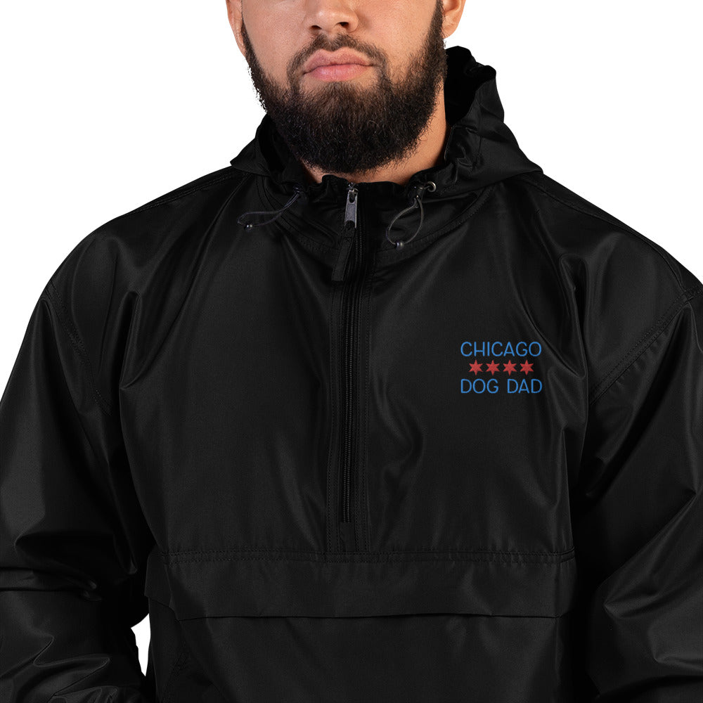 Chicago Dog Dad Embroidered Champion Packable Jacket