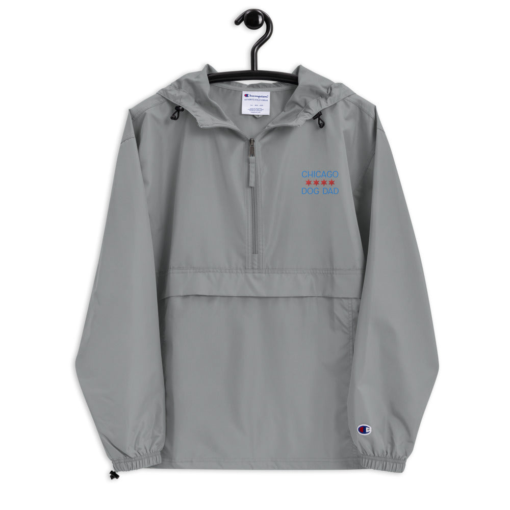 Chicago Dog Dad Embroidered Champion Packable Jacket