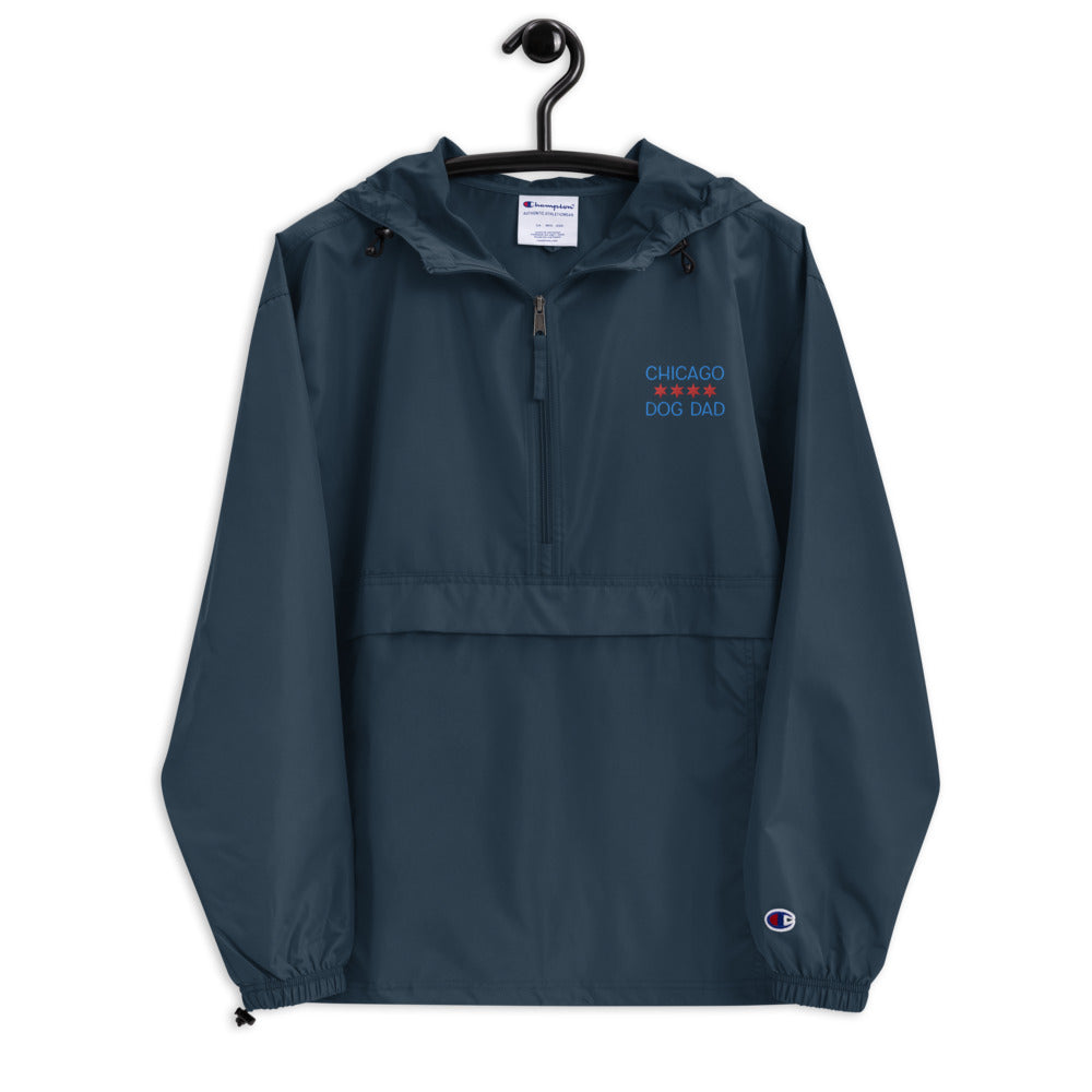 Chicago Dog Dad Embroidered Champion Packable Jacket