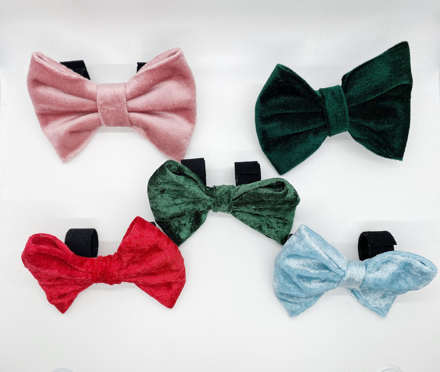Green Crushed Velvet Bow Tie