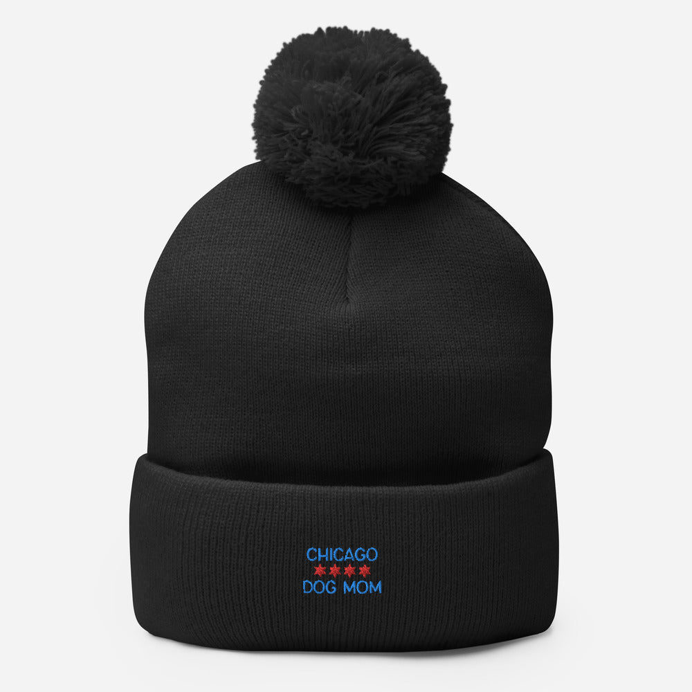 Chicago Dog Mom Pom-Pom Beanie