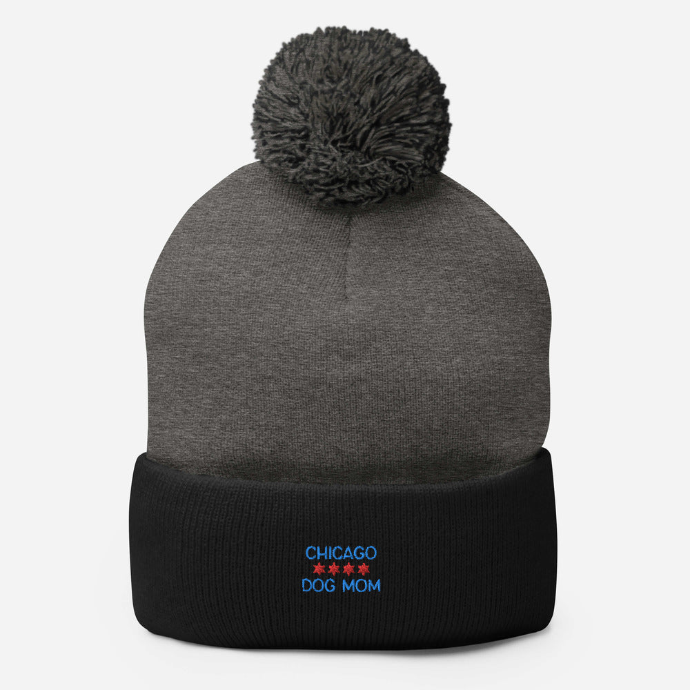 Chicago Dog Mom Pom-Pom Beanie