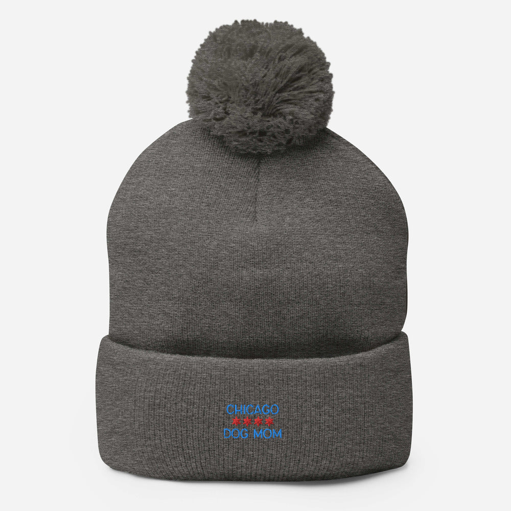 Chicago Dog Mom Pom-Pom Beanie