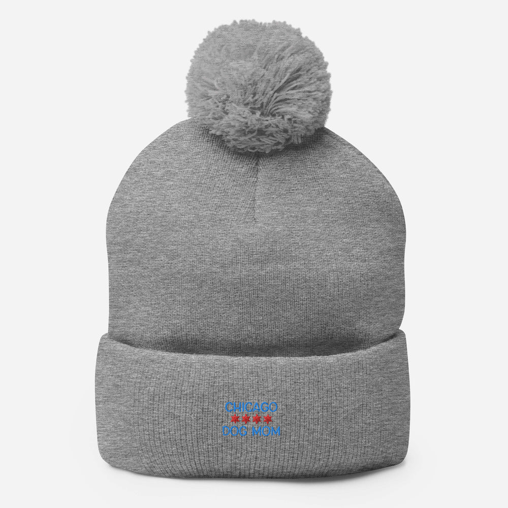 Chicago Dog Mom Pom-Pom Beanie