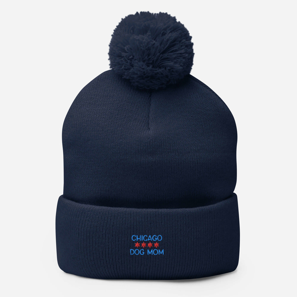 Chicago Dog Mom Pom-Pom Beanie