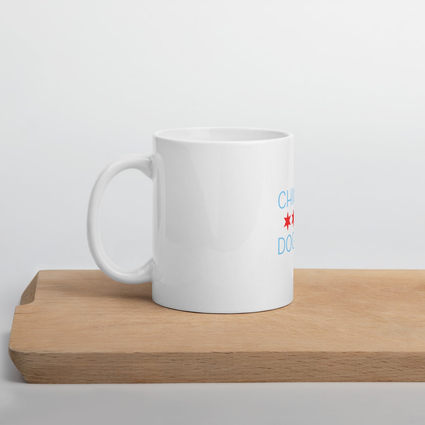 Chicago Dog Dad White glossy mug