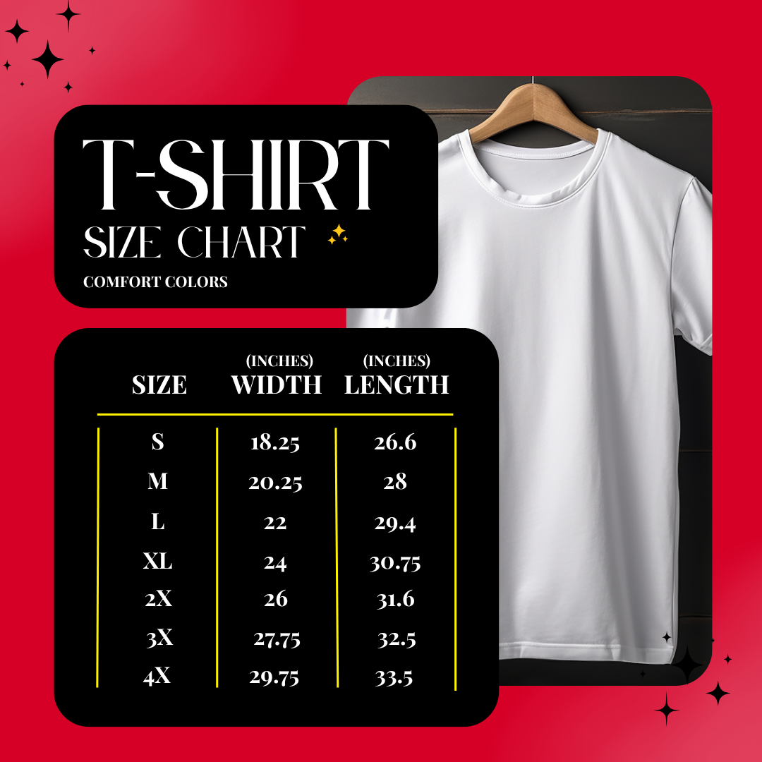 Comfort Colors Unisex Shirt Sizing Guide