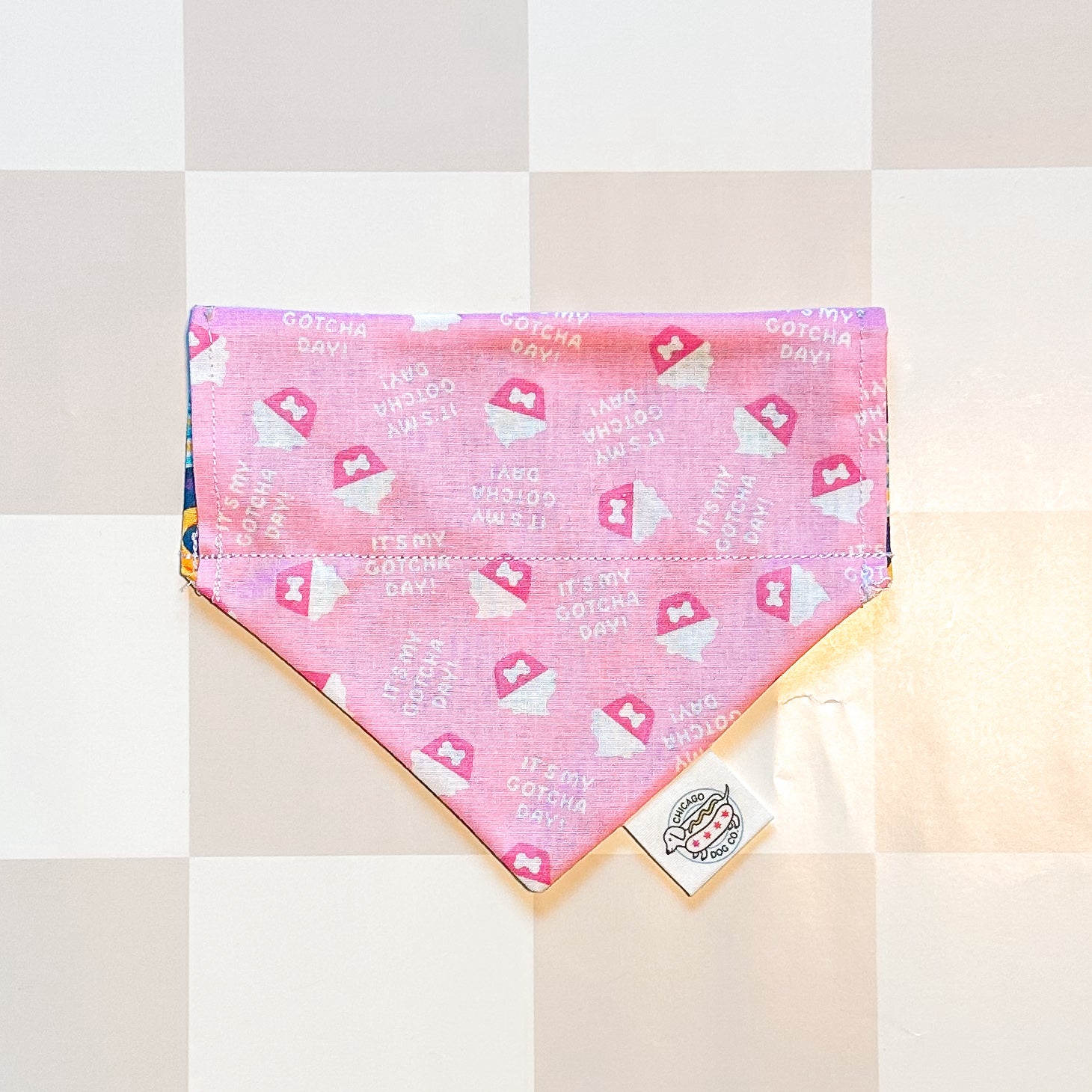 Pink Gotcha Day Pet Bandana