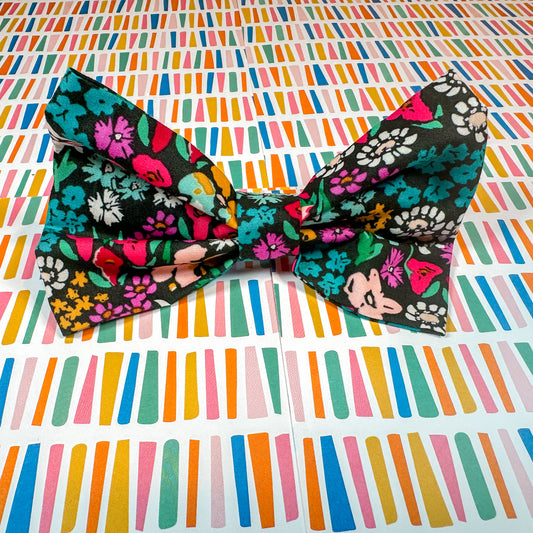 Black Floral Bow Tie