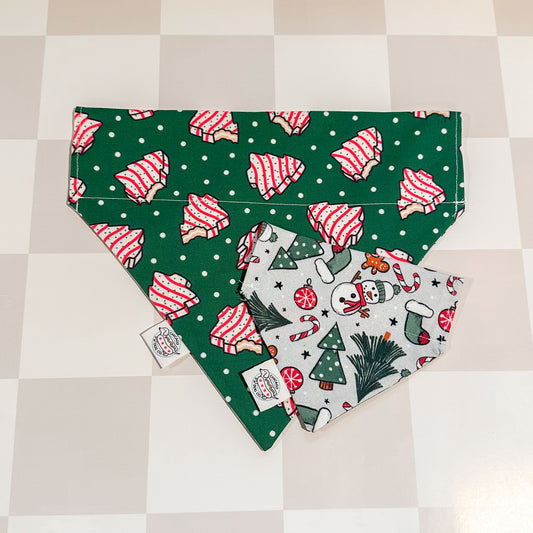 Christmas Tree Cakes Reversible Christmas Bandana