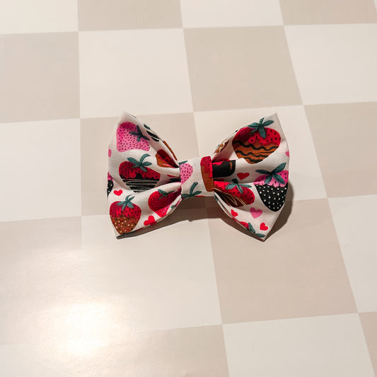 Chocolate Covered Strawberries Valentines Day Bow Tie