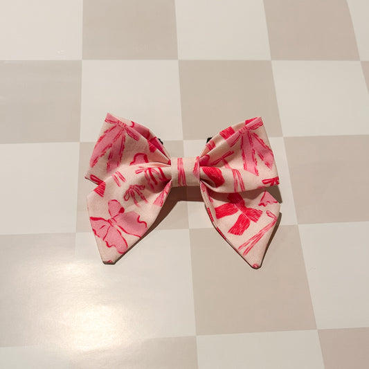 Pink Bows Valentines Day Sailor Bow Tie