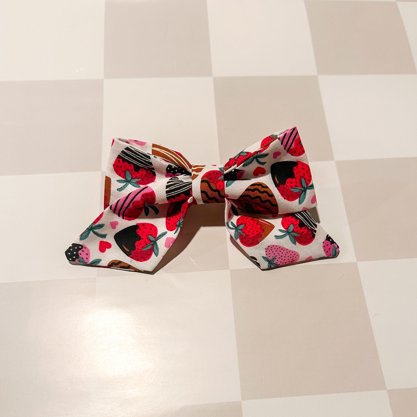 Chocolate Covered Strawberries Valentines Day Sailor Bow Tie