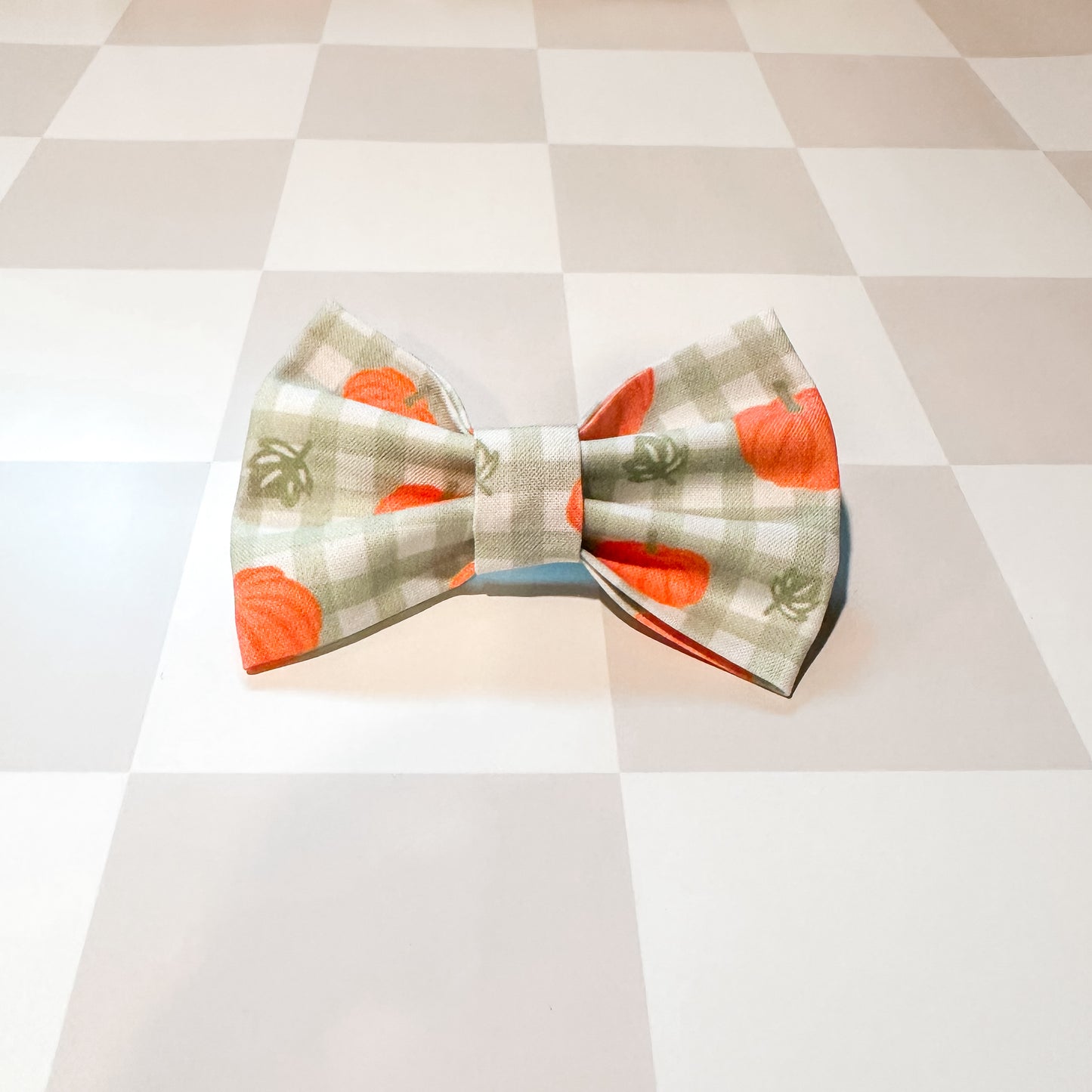 Plaid Pumpkin Patch Halloween Fall Bow Tie
