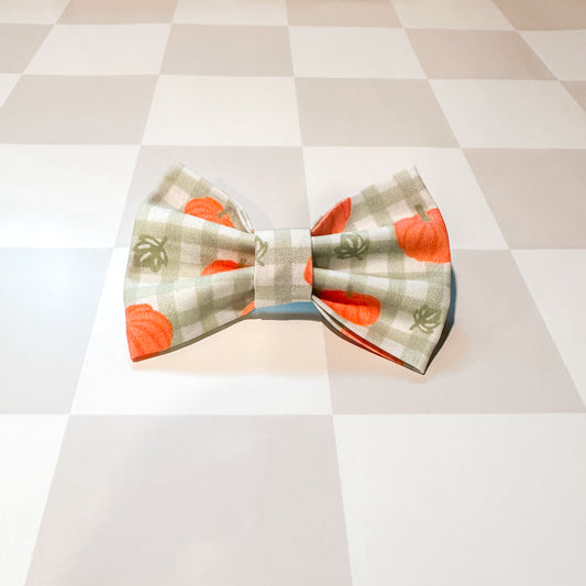 Plaid Pumpkin Patch Halloween Fall Bow Tie