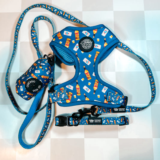 Chicago Handshake Harness, Collar, Leash and Poop Bag Holder Bundle