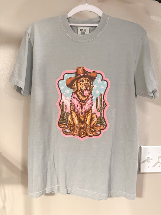 Cowboy Golden Retriever Unisex T-shirt