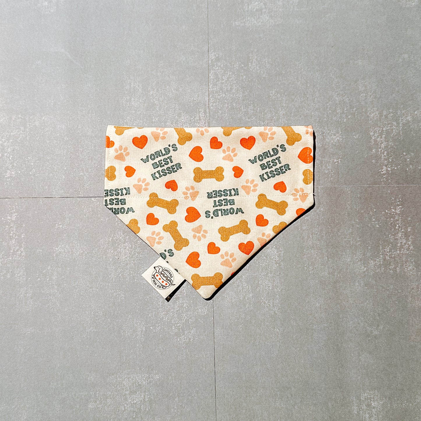 Worlds Best Kisser and Teddy Bear Valentines Day Reversible Bandana