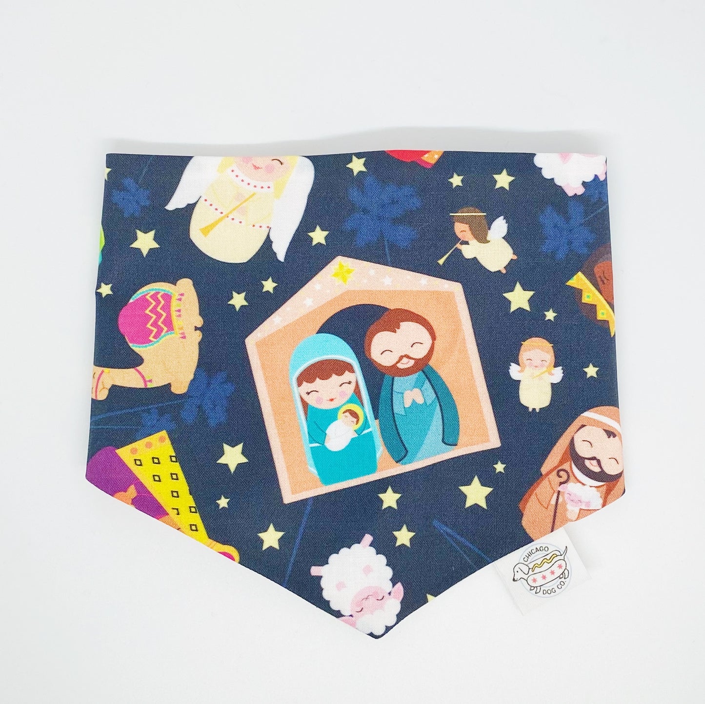 Nativity and Gold Stars Reversible Bandana