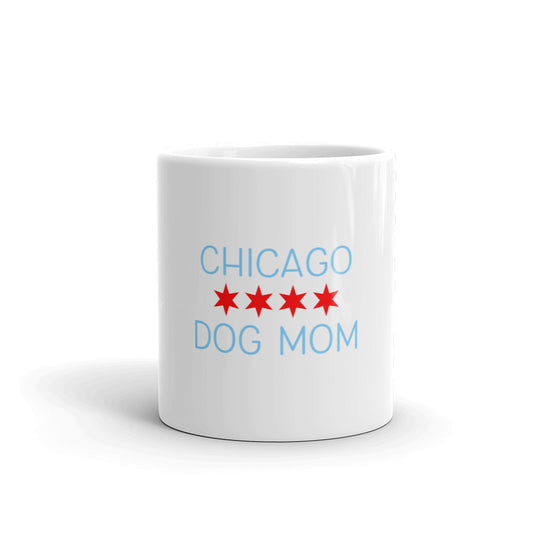 Chicago Dog Mom White glossy mug