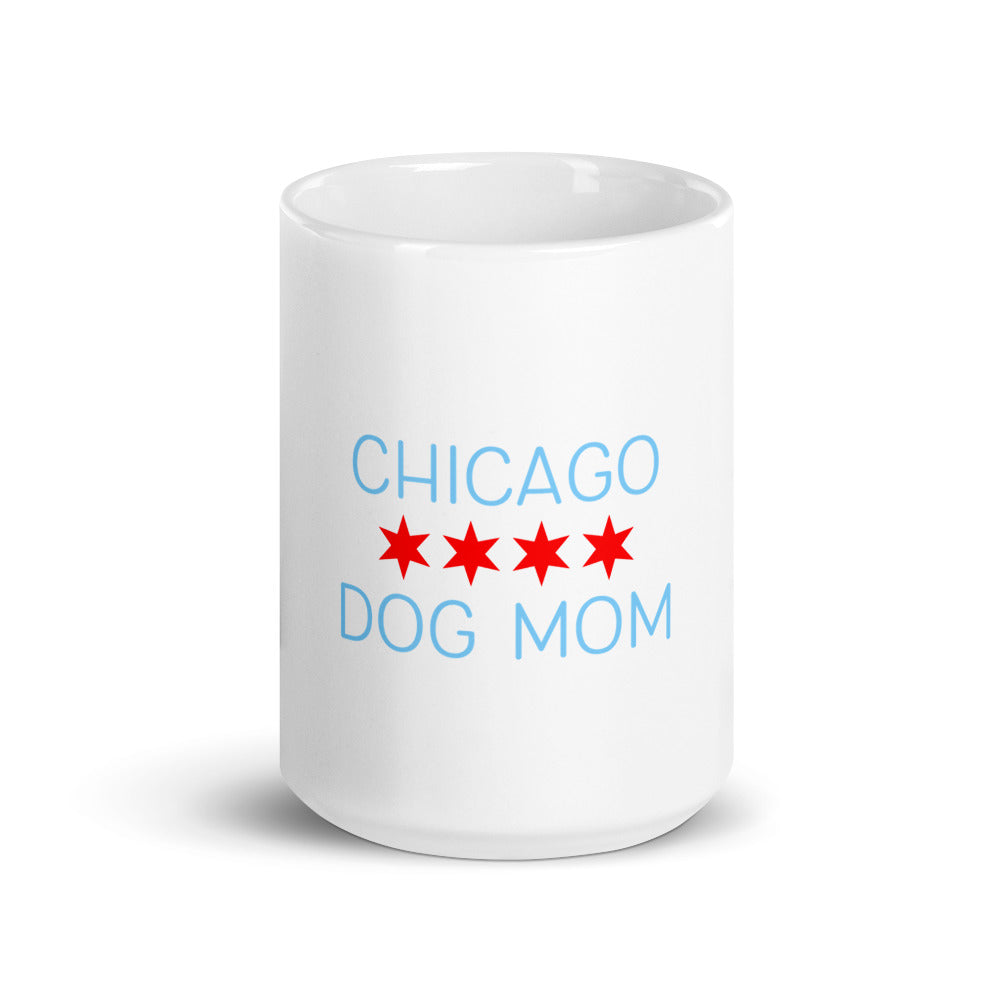 Chicago Dog Mom White glossy mug